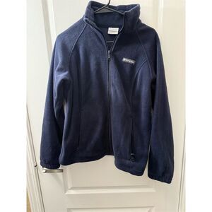 Columbia Women's Petite Large Fleece Jacket Blue Full Zip Casual NWOT